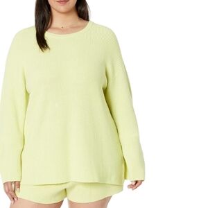 Green Crew Neck Sweater with Relaxed Fit and Smooth Knit XXL